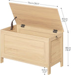 HOOBRO Toy Box, Retro Wooden Look Storage Chest with Safety Hinge, Entryway Storage Bench Supports 220 lb, 29.9 x 15.7 x 18.9 Inches Toy Chest Organizer, Easy Assembly (Natural) NL75CW01G1