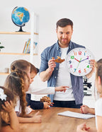 Silent Kids Wall Clock – Non-Ticking, Battery-Powered, Ideal for Teaching Time and Stylish Décor in Any Room - 12 Inch