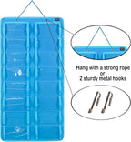 AROUY Sunglasses Organizer Storage, Hanging Dust Proof Wall Pocket Glasses Organizer - 16 Felt Slots Sunglass Organizers Holder with Metal Hook and Sturdy Rope (Dust Proof, Light Blue)