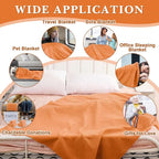 Newwiee 12 Pcs Fleece Throw Blankets Bulk 50'' x 60'' Oeko-tex Standard 100 Certified Spring Outdoor Wedding Guest Blankets Lightweight for Sleepover Donation Lap Pet Sofa Home (Orange)