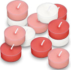Honoson 12 Pack Valentine's Day Tea Lights Candles Tea Light Natural Wax Scented 6 Scents Conversation Candle for Spring Easter Wedding Engagement Gift Anniversary Summer Home Decor(White, Pink, Red)