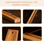 HOSSIAN Incense Holders-Bamboo Incense Holder for Sticks-Ash Catcher Wooden Handmade Gift 11 inches