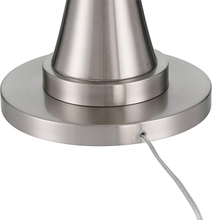 Possini Euro Design Burbank Modern Art Deco 70" Tall Standing Floor Lamp Large Torchiere Foot Dimmer Switch Silver Metal Brushed Nickel Finish Living Room Bedroom House Reading Office Home Decor