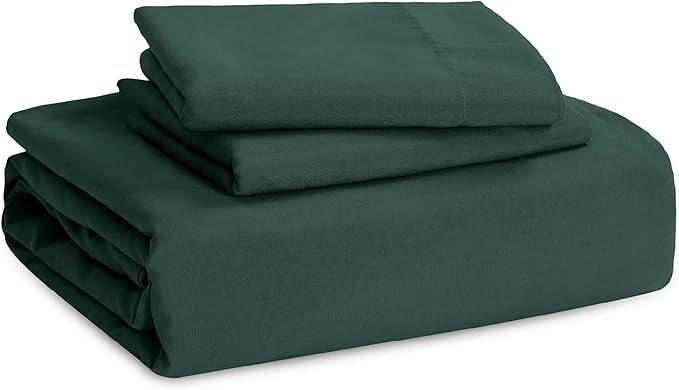 Bedsure Forest Green Duvet Cover Twin/Twin XL Size - 2 Pieces Prewashed Polyester Extra Soft Bedding Set, Includes 1 Twin Duvet Cover 68''x90'' with Zipper Closure & 1 Pillow Sham, No Comforter
