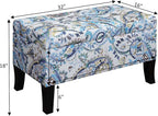Convenience Concepts Designs4Comfort Winslow Storage Ottoman Bench 32" - Transitional Upholstered Footstool & Seat, for Living Room, Entryway, Hallway, & Bedroom, Paisley Fabric