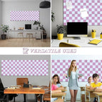 Geyoga 12 Pcs Cork Board for Wall 12 x 12 Inch Retro Colorful Checkered Bulletin Board Acoustic Wall Panels Boho Felt Tiles Cute Self Adhesive Hanging Decor for Office Home Classroom(Pink Plaid)