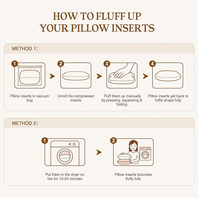 puredown® 16x16 Pillow Inserts Set of 2, Fluffy Overfilled Down Alternative Decorative Pillows, Soft Plush Throw Pillows for Couch, Sofa, Bed and Home Decor