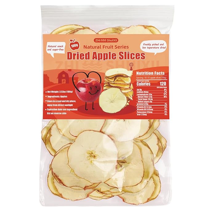 Dried Apple Slices, Apple Slices, Dried Apples, 3.52oz/100g No Added Sugar, No Nothing, Dried Fruit Tea, Clean Snacks, Natural Sweetness & Subtle Tartness, Simmer Pot Mix, Potpourri Bowl Filler, for Home Decor