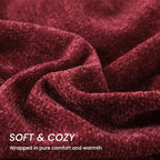 Burgundy Red Chenille Throw Blanket for Couch Bed，Soft Cozy Throw Blanket with Handmade Fringe, Decorative Blanket for Sofa Chair Living Room for Gift, (Burgundy Red)