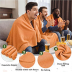 Newwiee 12 Pcs Fleece Throw Blankets Bulk 50'' x 60'' Oeko-tex Standard 100 Certified Spring Outdoor Wedding Guest Blankets Lightweight for Sleepover Donation Lap Pet Sofa Home (Orange)