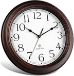 Atomic Wall Clock 10 Inch, Silent Non-Ticking Vintage Clock Battery Operated Classic Analog Decorative for Kitchen, Living Room, Office, Bedroom, Bathroom (Bronze)