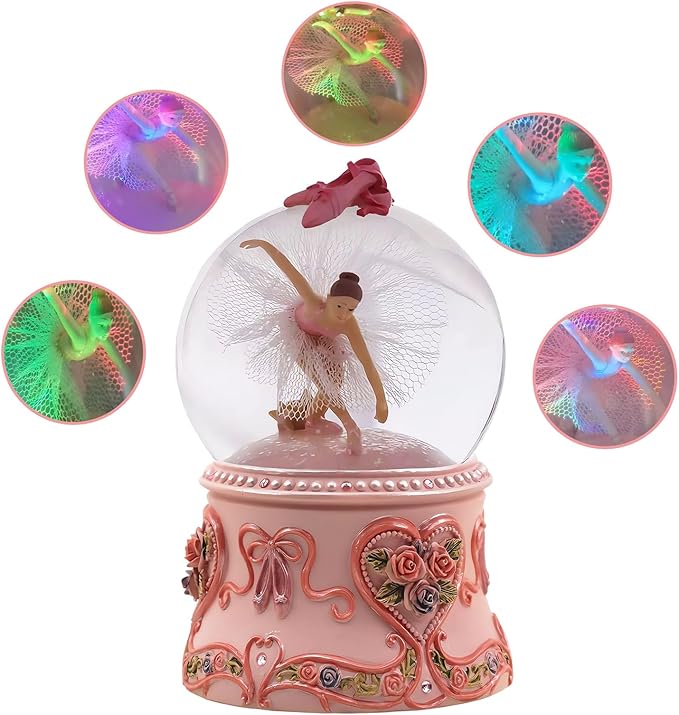 Musical Ballerina Snow Globes Lighted Snow Globe, Swan Lake Music Box Ballet Recital Gifts for Girls, Daughter, Granddaughter