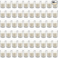 Housecret 60 Pack Warm White Unscented Clear Glass Filled Votive Candles. Hand Poured Wax Candle Ideal Gifts for Aromatherapy Spa Weddings Birthdays Holidays Party