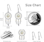 Dream Catcher Earrings for Women 925 Sterling Silver Western Earrings Dream Catcher Dangle Cowgirl Earrings Bohe Jewelry Gifts for Women