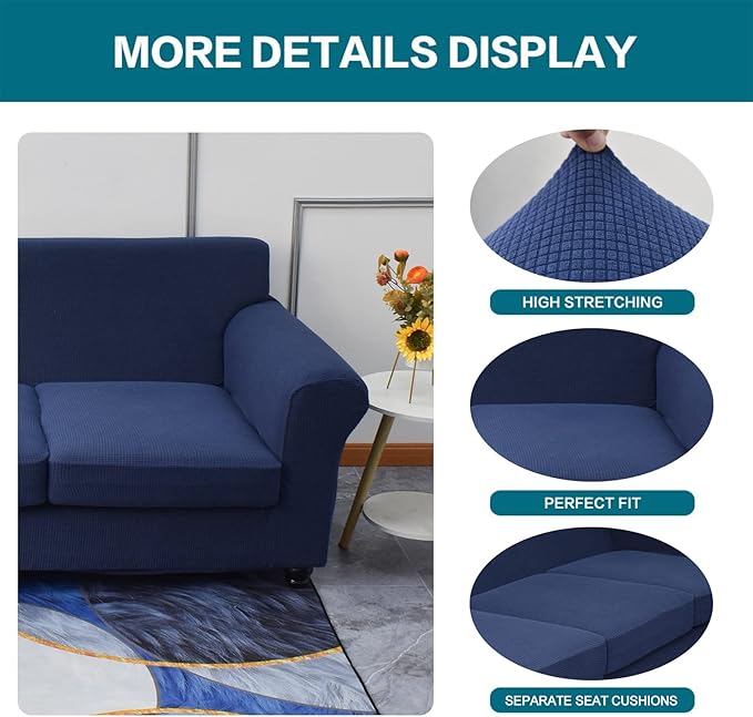 KRFOONN 2 Piece Chair Covers Printed Sofa Covers Couch Covers Washable Armchair Sofa Couch Slipcover Furniture Protector with Elastic Bottom for Living Room (Armchair, 10), Small