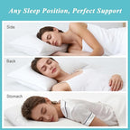 Bed Pillows Standard Size Set of 2-100% Cotton Cover, Down Alternative Gel Polyfill Filled, Twin Soft Medium Adjustable Hotel-Style Pillow Inserts, 20x26 Inch