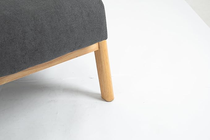 KEIKI Mid Century Modern Accent Chair, Lounge Armchair with Solid Wood Frame and Waist Cushion for Living Room, Bedroom