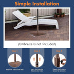 Giantex 35 lbs Patio Umbrella Base, 20 inch Heavy Duty Square Outdoor Umbrella Stand for 1.6''-1.9'' Poles, 4 Adjustable Pads Anchor Holes, Umbrella Holder for Deck Yard Poolside Garden, Brown