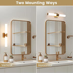 Modern Gold Wall Sconce 22 Inch Dimmable Bathroom Sconces 5CCT Led Wall Lights with Acrylic Shade Hardwired Long Vanity Lighting Fixtures Over Mirror for Bedroom Living Room