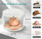 AOODA Oversized Clear Hat Storage Bag for Women, Holds up to 7 Caps Cowboy Hat Organizer for Closet, Wide Brims Hat Case with Carrying Handles (White)