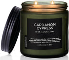 M&SENSE Cardamom Cypress Fir Large Scented Candles for Home 2 WIC 11.6oz 70 Hours Long Lasting Slow Burning Woody Scented for Birthday Holiday Winter Gifts