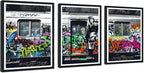 Novatique Banksy Wall Art Street Graffiti Canvas Wall Art Abstract Cool Painting Art Print for Living Room Bedroom,16" x 24" x 3pcs