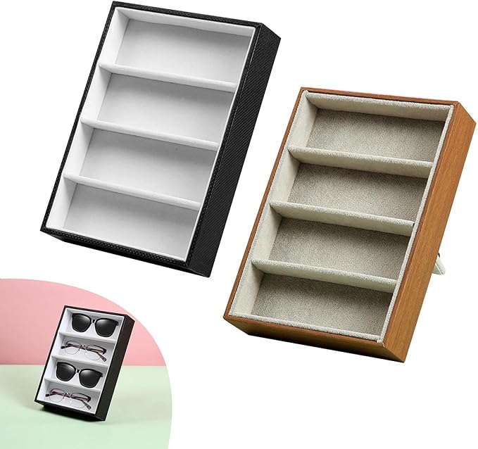 4 Slot Eyeglass Sunglasses Organiser Case Jewelry Watches Sunglass Show Tray Glasses Storage Rack