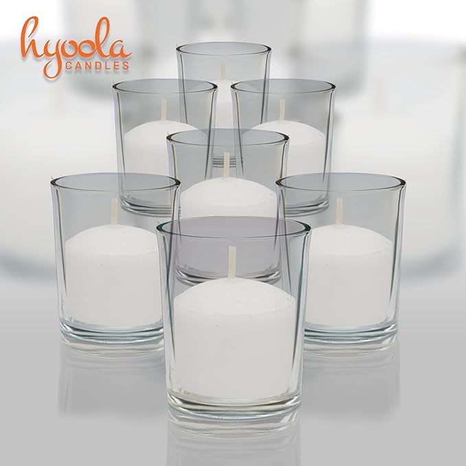 Hyoola Votive Candles - 10 Hour Burn Time - Unscented Candles Votives Bulk - Pack of 150 White Candles - European Made