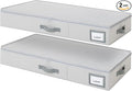 GRANNY SAYS Under Bed Storage, Underbed Organizer with Zipper Lid for Bedroom, Grey Clothing Storage Bins for Blankets, Clothes, Shoes, 2 Pack