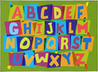 Booooom Jackson Classroom Rug Elementary 6’7'’ x 9', ABC Classroom Carpet Green Preshool Rugs for School, Classroom Area Rug Educational Carpet with Alphabet Non-Slip Backing,