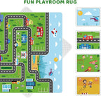 Kids Car Playmat, Kids Rug for Playroom Car Mat Town City Road Traffic Rugs, Play Mat for Floor, Extra Large Boys Kid Car Track Play Rug (Style ONE, 78.7X 59 INCH)