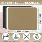 Newwiee 24 Pcs Fleece Throw Blankets Bulk 50'' x 60'' Oeko-tex Standard 100 Certified Spring Outdoor Wedding Guest Blankets Lightweight for Sleepover Donation Lap Pet Sofa Home (Multicolor)