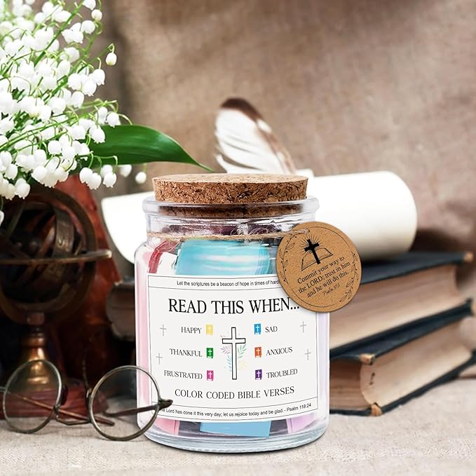 NewEleven Valentines Day Gifts For Women - Christian Gifts For Her, Friends - Thanksgiving Gift, Inspirational, Birthday Gift From Bestie, Family, Coworker - Bible Verse Jar