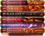 Hem Incense Sticks Variety Pack #24 and Incense Stick Holder Bundle with 6 Love Themed Fragrances