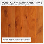 Homeforia Oak Floating Shelves 30 inch Long, High End Solid Real Wood 30inch Floating Shelves for Wall Mounted, Honey Oak Wooden 30in Floating Shelf, Heavy Duty Bracket, 30 X 6.5 X 1.75 in, Set of 4