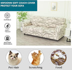 KRFOONN 4 Piece Printed Sofa Couch Cover for 3 Cushion Couches Stretch Sofa Slipcovers with 3 Separate Seat Cushion Covers Washable Furniture Protector with Elastic Bottom (Sofa, 54)