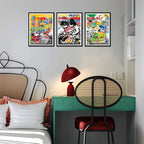 Novatique Colorful Graffiti Wall Art Banksy Canvas Wall Art Street Teenager Graffiti Poster Canvas Print for Living Room Bedroom,12" x 16" x 3Pcs