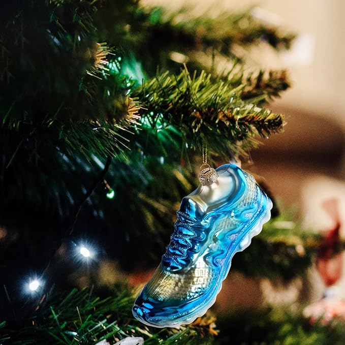 Hanging Christmas Ornaments 2025, Handcrafted Glass Blown Xmas Tree Decorations Holiday Ornaments Funny Gifts Collectible Winter Festival Decor for Home Party, Running Shoes