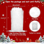 Christmas Fake Snow Decoration,10.6Oz(1 Bag) White Artificial Snow Cotton Fluffy Fake Snow for Mantle Village,Nativity Set,Faux Snow Christmas Tree Decor,Winter Indoor Home Decoration