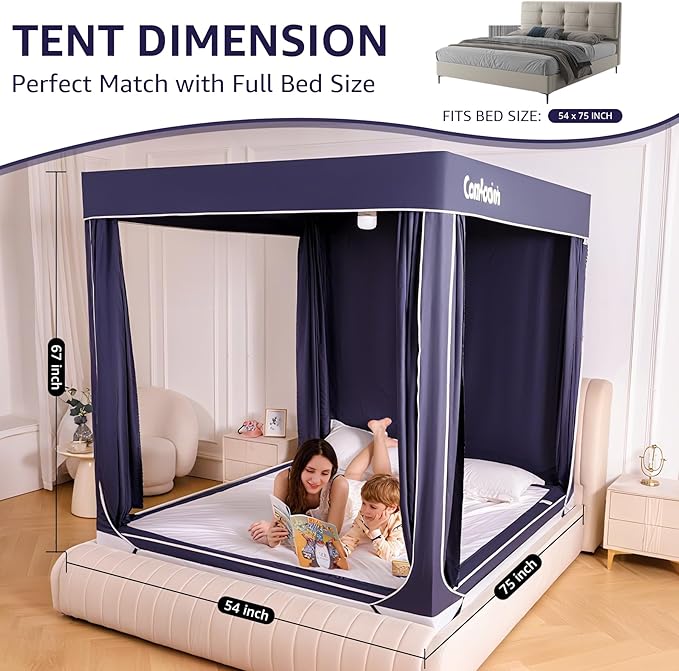 Full Bed Tent for Kids Adults,Full Size Canopy Bed Curtains,Mosquito net for Bed