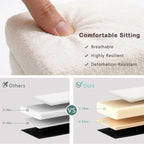 CAROLMADE Folding Storage Ottoman Cube Sherpa Footstool with Wood Legs Ottoman Footrest for Living Room and Bedroom, White 15"x12.6"x15.4"