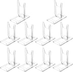 10 Pack Acrylic Book Stand for Display Adjustable Clear Display Holder Easel Collector Stand for Home Office Back to School Comic Album CD Magazine Postcard Artworks (4.2 x 4.3 x 2.35 Inch)