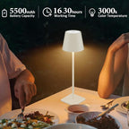 2-Pack LED Cordless Table Lamp, Rechargeable Battery Desk lamp 3W 5500mAh Battery Operated Stepless Dimming Modern Portable Table Light for Restaurant/Bedroom/Outdoor IP54 Waterproof (Off White)