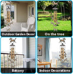Horse Wind Chimes Decor - 35 Inch Pure Hand-Made Metal Musical Wind Bells with 4 Aluminum Tubes 6 Bells 7 Horses Mobile Wind Catcher Romantic Wind Chime for Home, Festival, Indoor/Outdoor Decoration