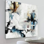 Abstract Canvas Art Wall Decor Living Room Office Wall Art Bedroom Yellow Pictures for Bedroom Beige Framed Artwork for Walls Home Decorations