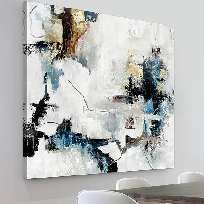 Abstract Canvas Art Wall Decor Living Room Office Wall Art Bedroom Yellow Pictures for Bedroom Beige Framed Artwork for Walls Home Decorations