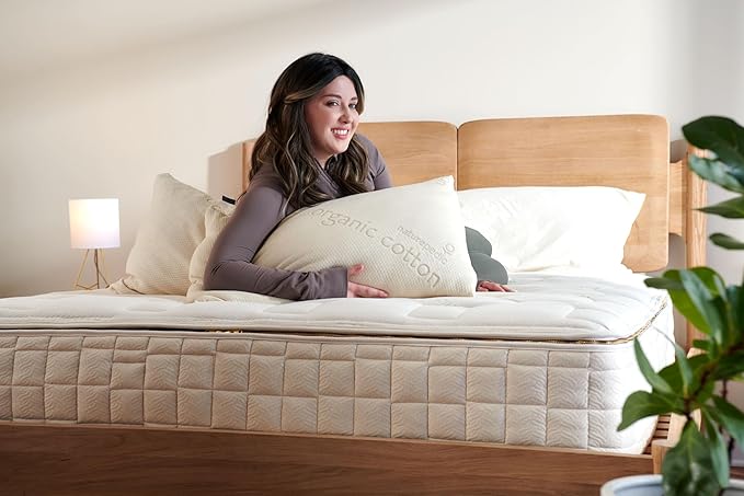 Naturepedic Organic Latex Pillow - King Bed Pillow with Soft Comfort - Luxury Pillow with Adjustable Fill for Comfortable Sleeping, Back Support and Neck Pain Relief
