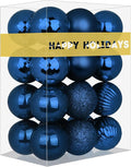 Navy Blue 2.5" Christmas Balls Christmas Tree Decoration Ornaments Shatterproof Hanging Balls for Birthday Halloween Holiday Wedding Decorations Set of 24pcs