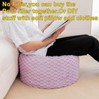 Asuprui Pouf Ottoman Unstuffed Floor Pouf Ottoman Foot Rest 20x20x12 Inches Round Poof Seat Floor Bean Bag Chair Foldable Floor Chair Storage for Living Room Bedroom Purple Pouf Cover