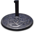 Tangkula 43 lbs Heavy Duty Resin Umbrella Base, Round Parasol Holder with Adjustable Knob for Φ1.5-Φ1.9 Pole, with Beautiful Decorative Pattern, Easy Setup